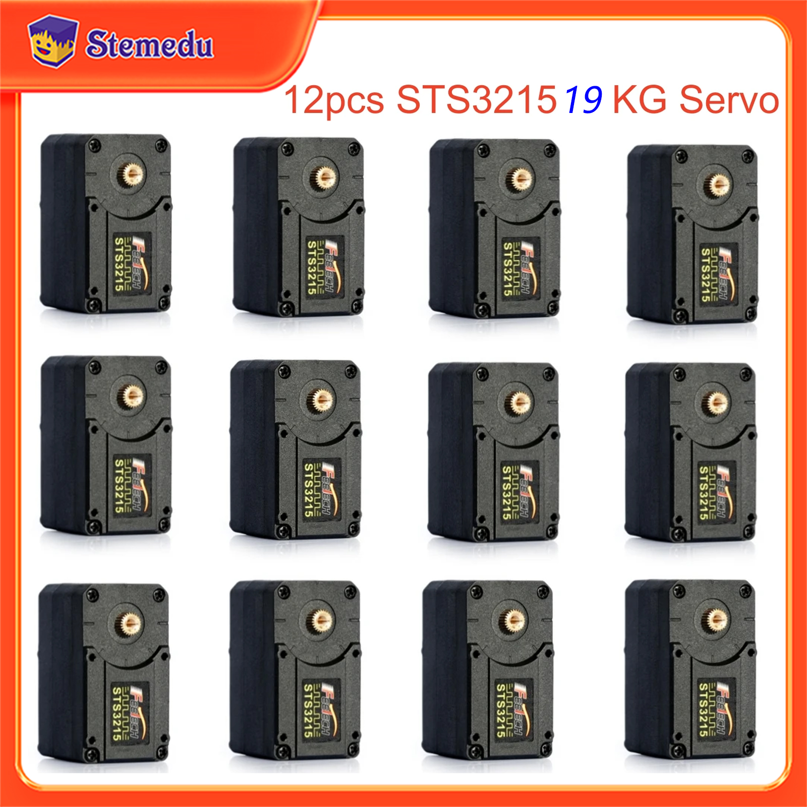 Robot Arm Motor - 12PCS Feetech STS3215 19KG 7.4V 360