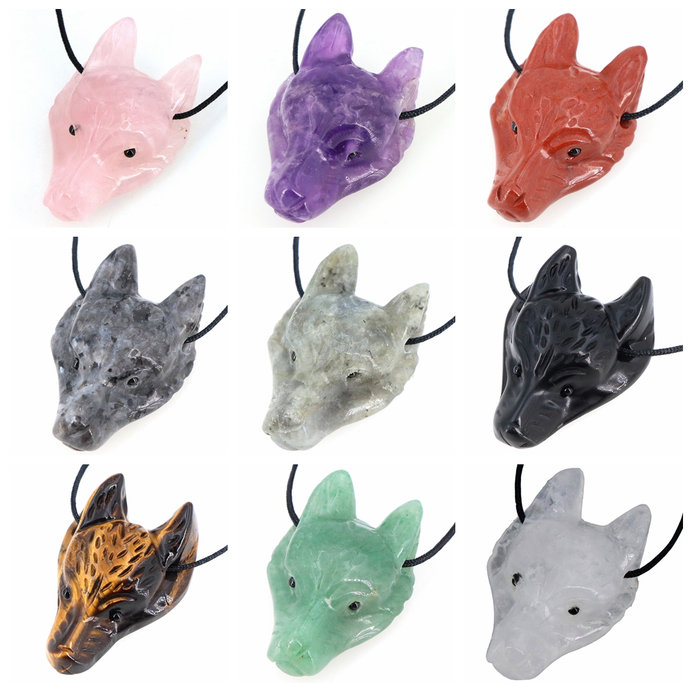40mm Wolf Head Stone Pendant N – Science Nature recenzja i cena